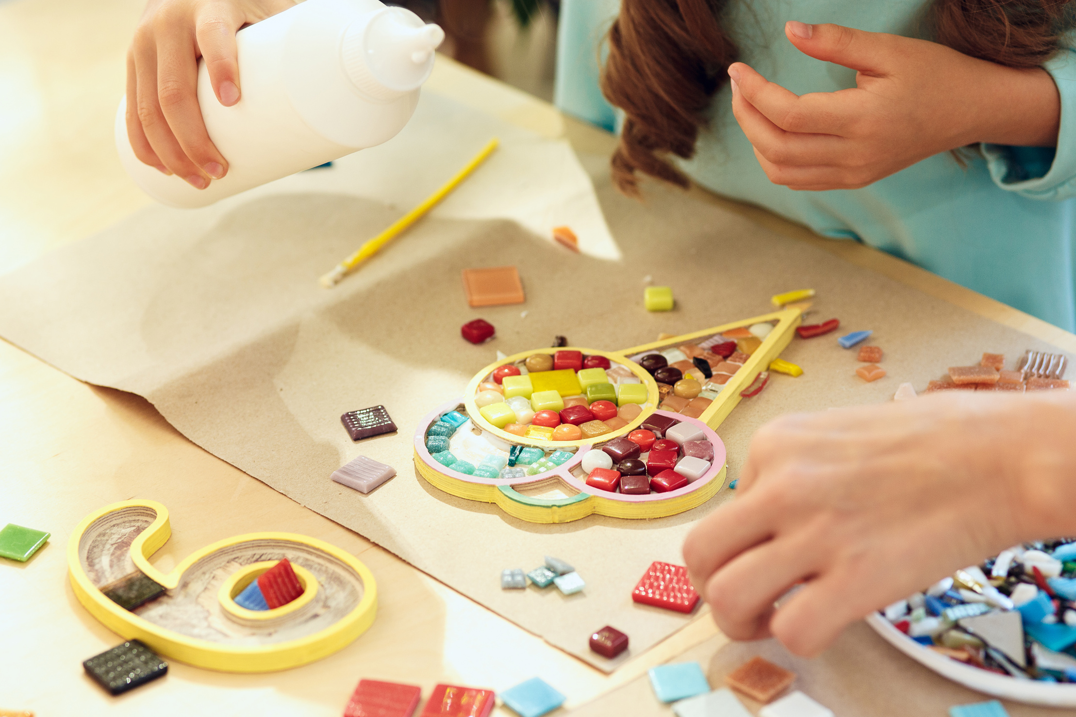 mosaic puzzle art for kids, children's creative game